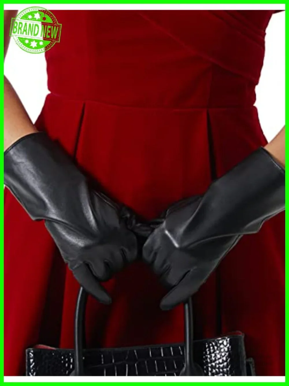 Genuine Leather Touchscreen Gloves Women Warm Lined Evening Party